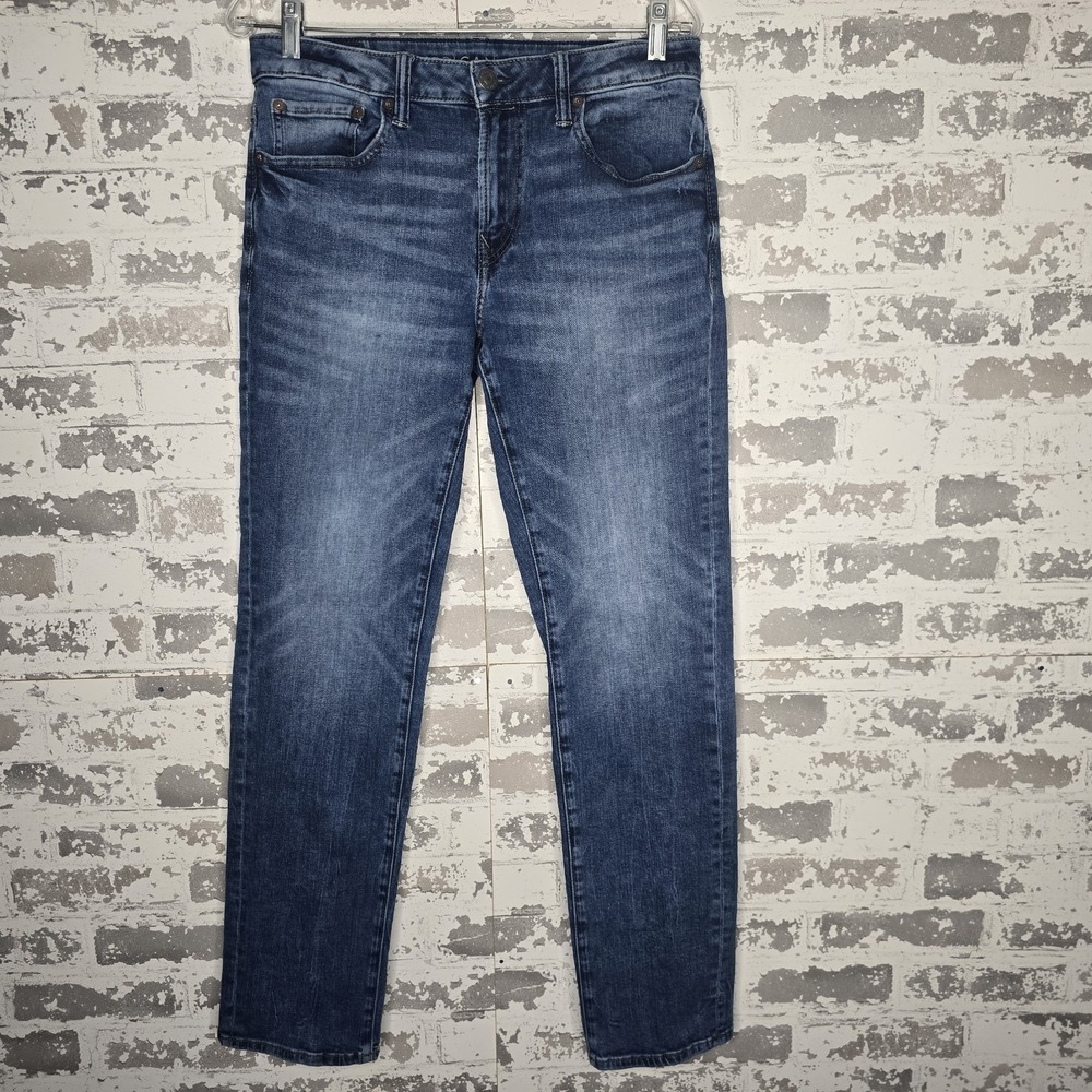 American Eagle Jeans Mens 31x30‎ Slim Fit Straight Leg Medium Blue Wash Stretch